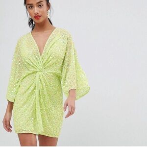 ASOS Green Sequined Kimono Dress
